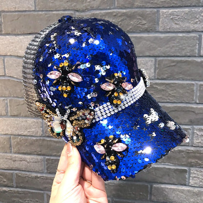 Female Fashion Sequined Peaked Hat Baseball Cap