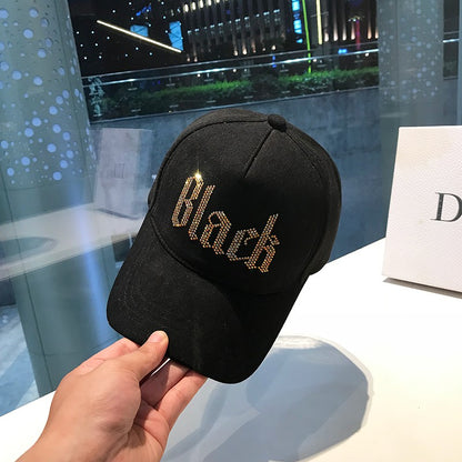 Baseball Cap hat letter black street fashion Face cap