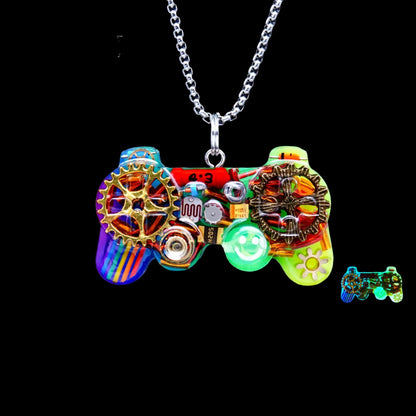 Original cyberpunk necklace hip-hop game controller pendant keychain