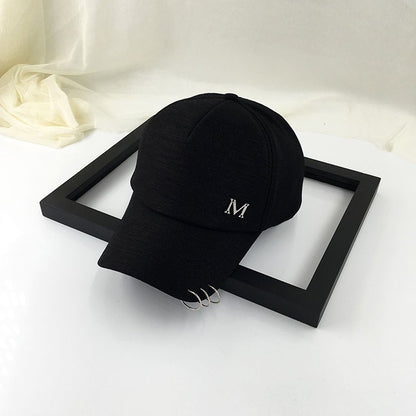 Mercerized cotton 3-ring curved brim peaked Baseball cap