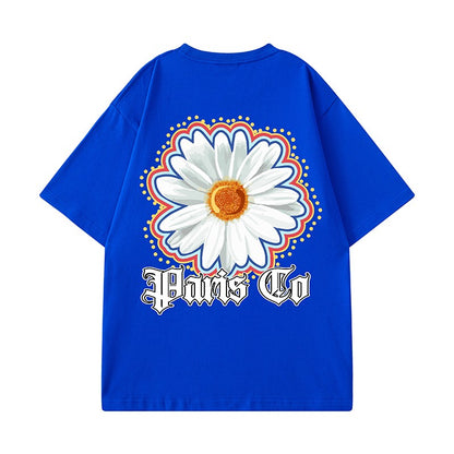 Chic Sunflower T-shirt Daisy Short Sleeve Unisex Oversize Tee