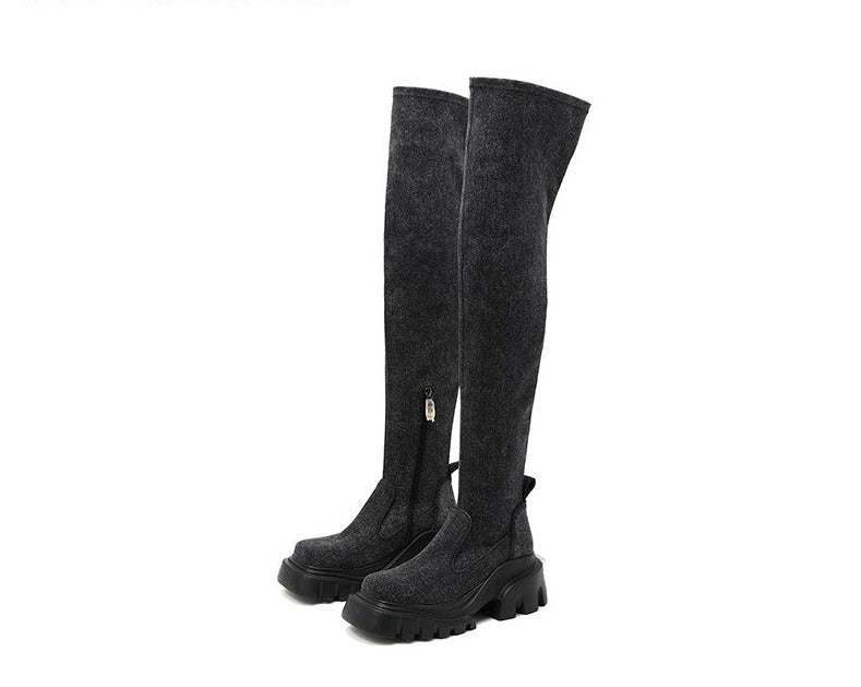 High Over Knee Boots Women's Genuine Leather