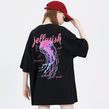 Jellyfish women's short-sleeved cotton summer loose top