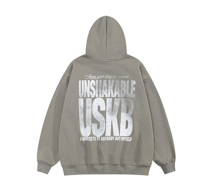 Distressed unisex later print hoodies