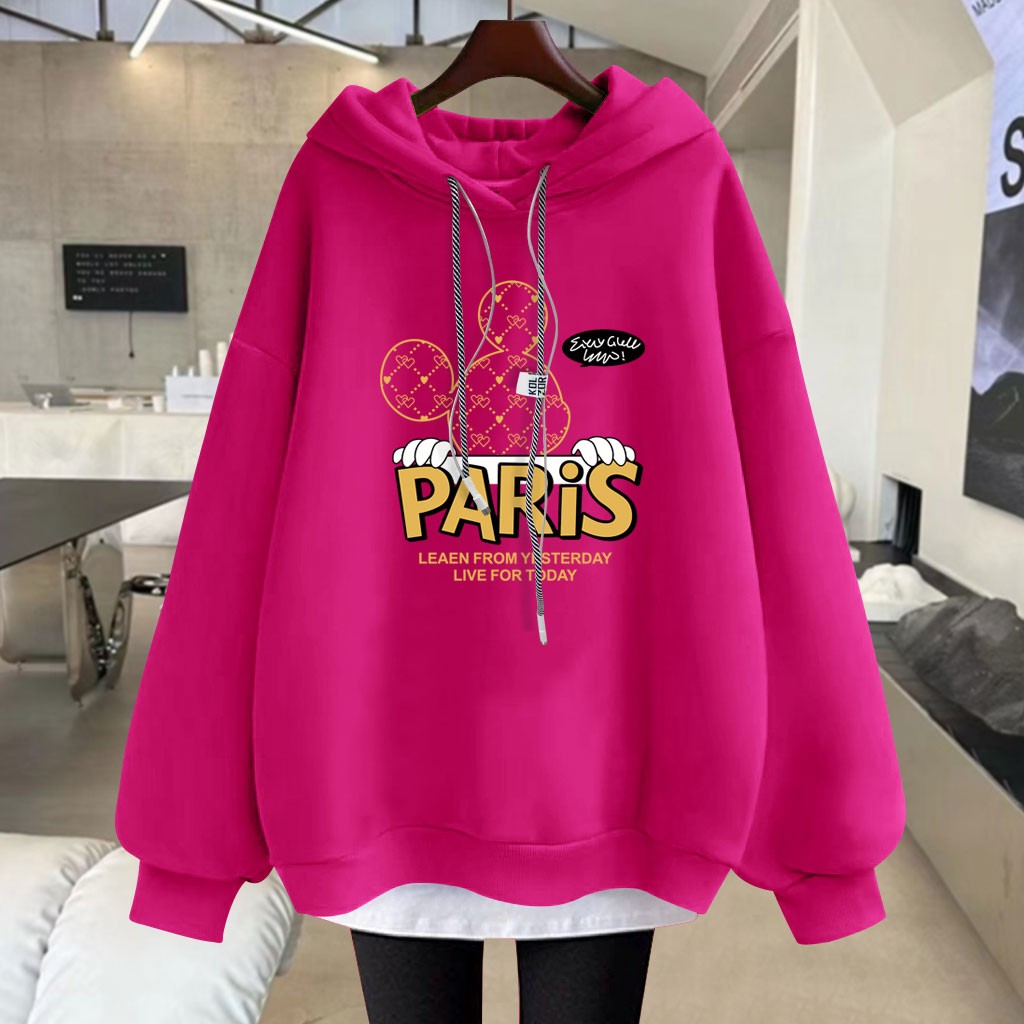 Hoodies cartoon letter mid-length jacket