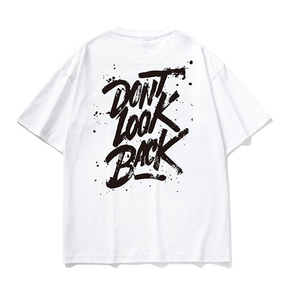 Dont Look Back hip-hop style casual letter T-shirt large