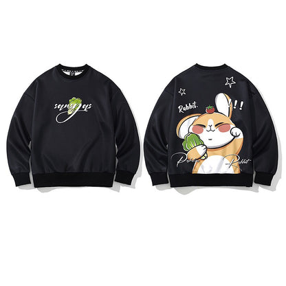 Sweatshirt Cute Rabbit Print Couple Sweater For Men's and Women's