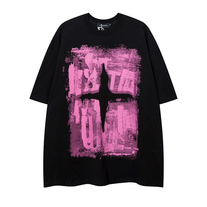 Painted Print Unisex T-shirt Half sleeved Top Loose Fit