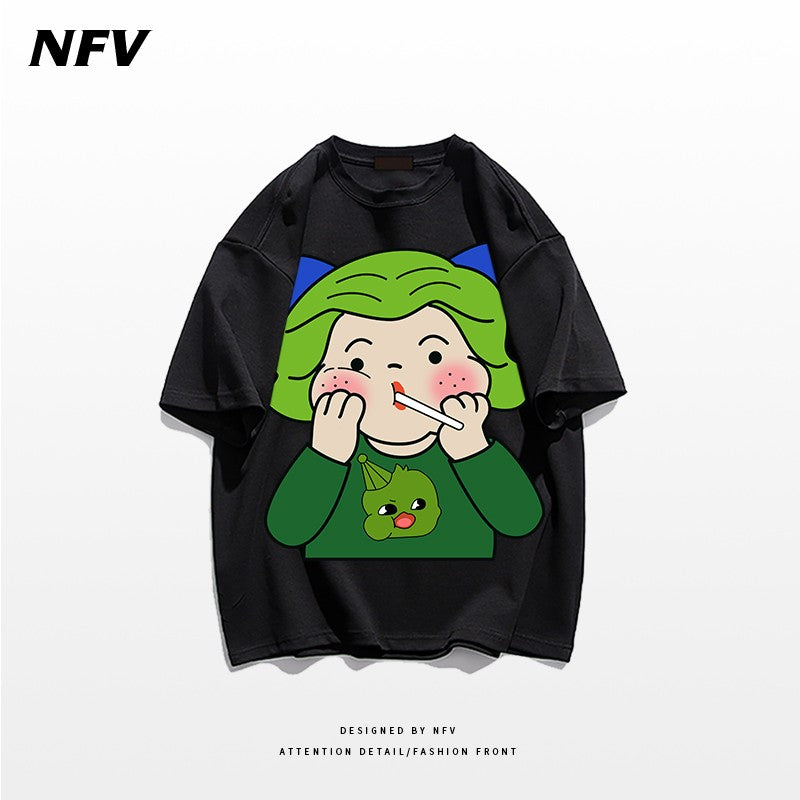 Cute cartoon t-shirt unisex short sleeved T-shirt