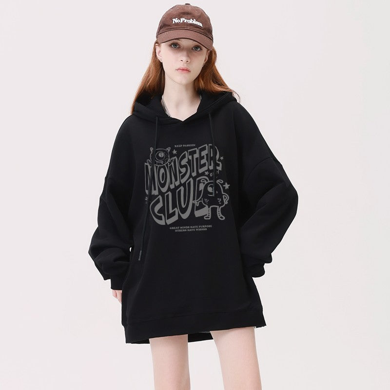 Winter plus velvet loose size hoodies for women