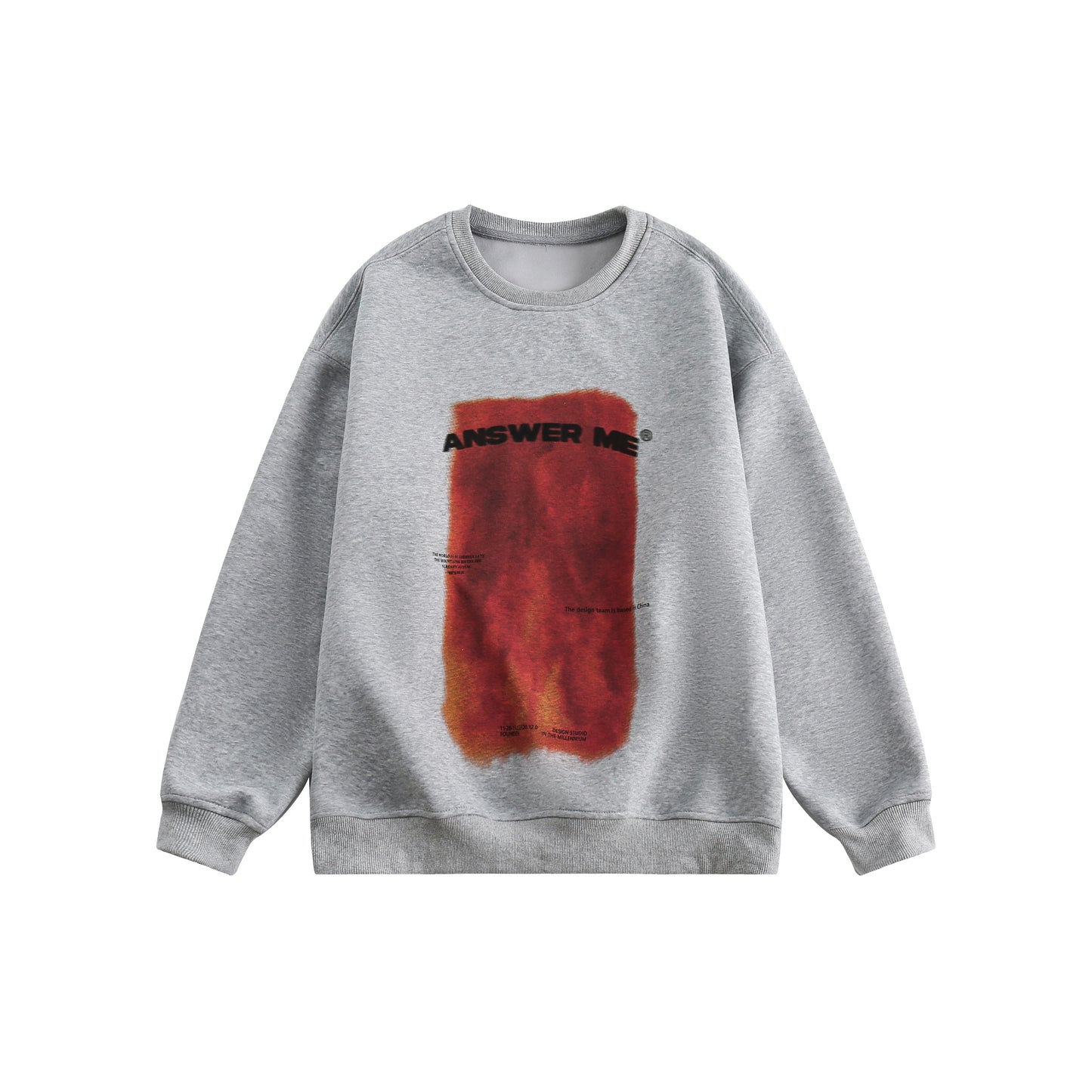 Sweatshirt flame letter print round neck unisex