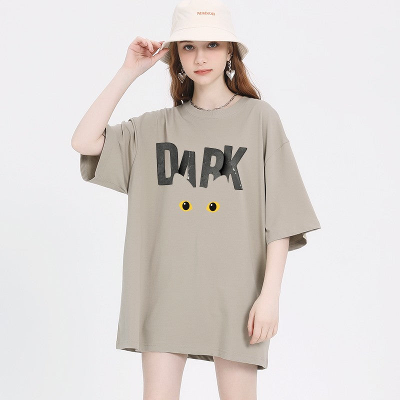 Eye graphic T-shirt women's funny cotton half-sleeved top