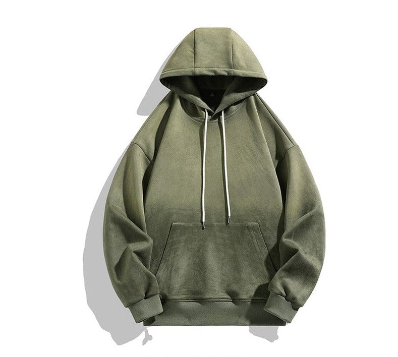 Black unisex gradient hoodies loose and versatile pullover