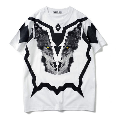 The wolf graphic unisex loose round neck t-shirt