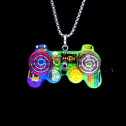 Original cyberpunk necklace hip-hop game controller pendant keychain