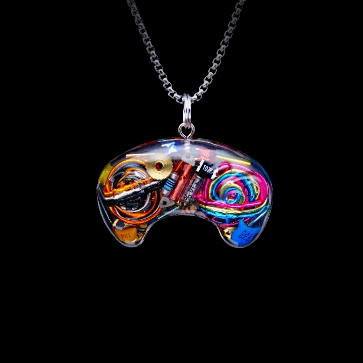 Original cyberpunk necklace hip-hop game controller pendant keychain