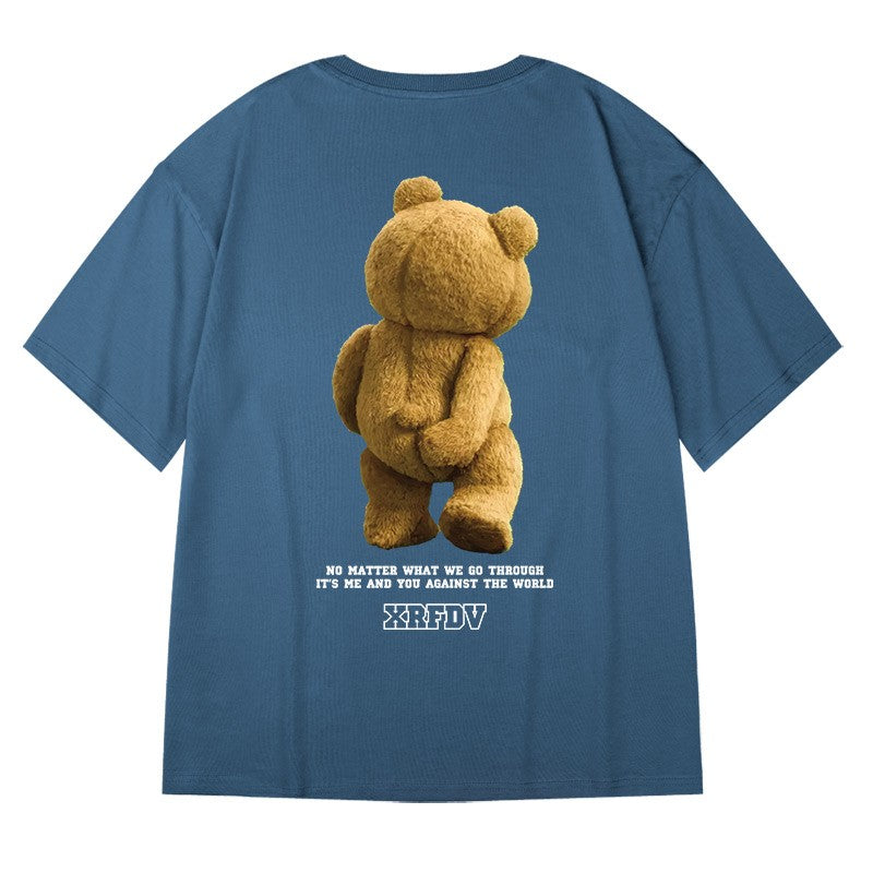 T-shirts bear Unisex high-street summer couple T-shirt