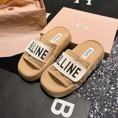 Summer Slippers for women outerwear lightweight letter-shaped casual slippers