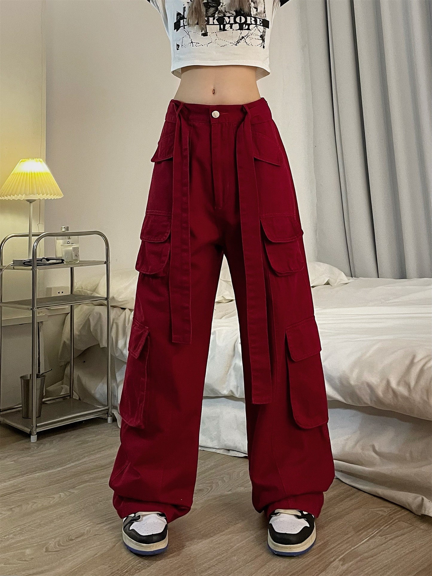 label spicy girl style workwear pants