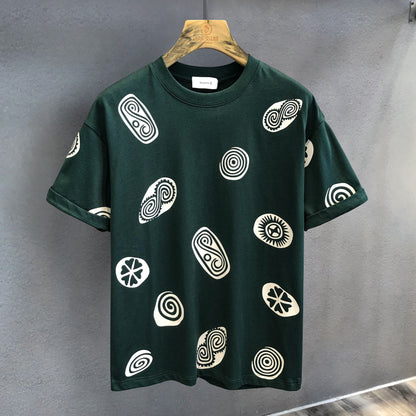 T-shirts men high quality retro unisex couple pure cotton short sleeved T-shirt