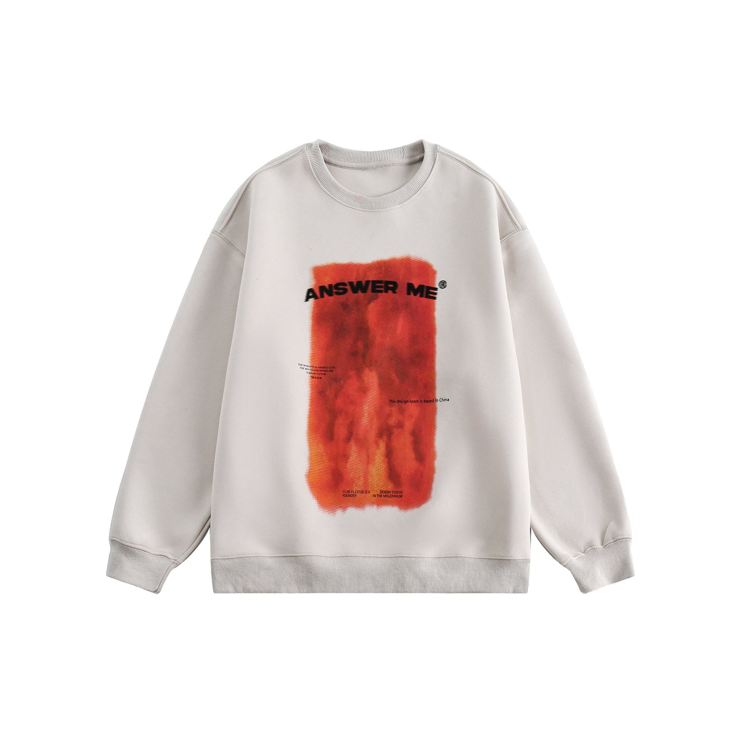 Sweatshirt flame letter print round neck unisex