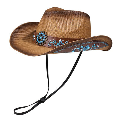 Ethnic western cowboy women's hat