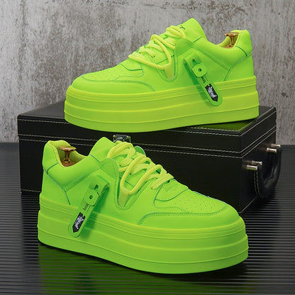 Night club trendy shoes fluorescent green sneakers