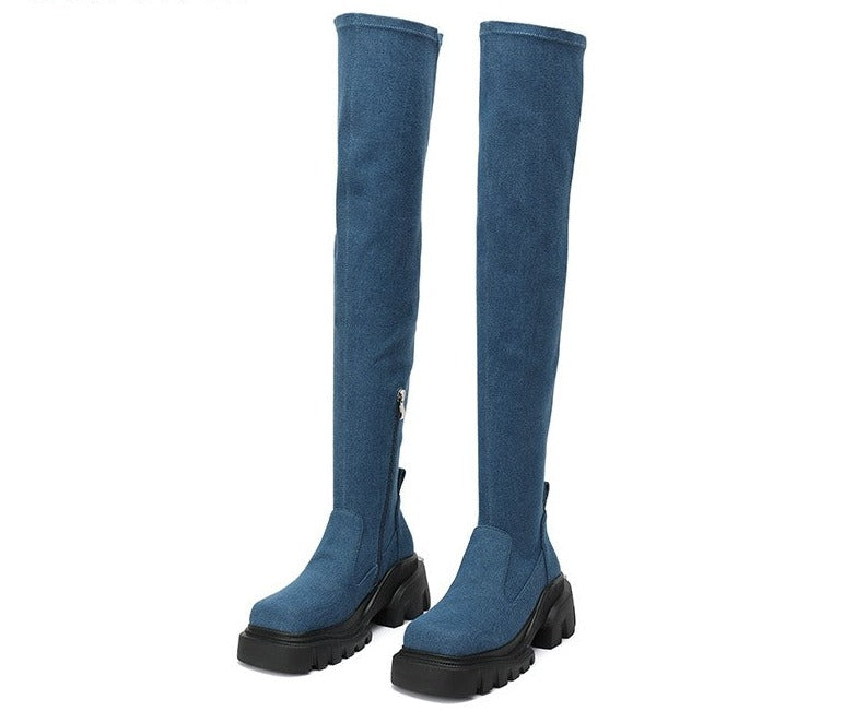 High Over Knee Boots Women's Genuine Leather