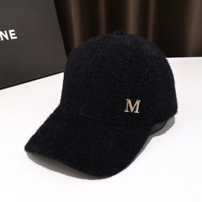 Thickened hat mohair peaked hat unisex baseball cap