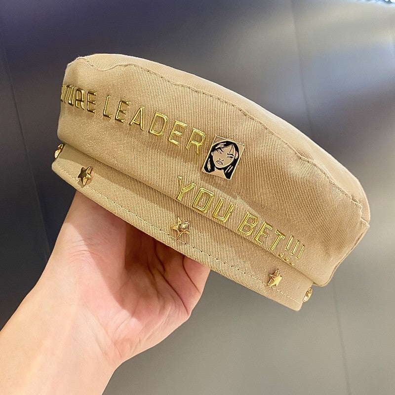 Hat Female Gold Beret Hat