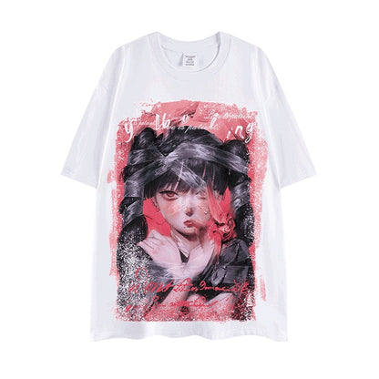 Heavy cotton tee hip-hop white oversize unisex T-shirt