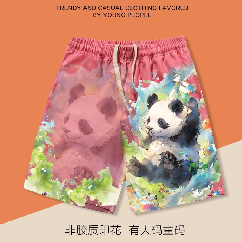 Panda men shorts summer loose beach pants