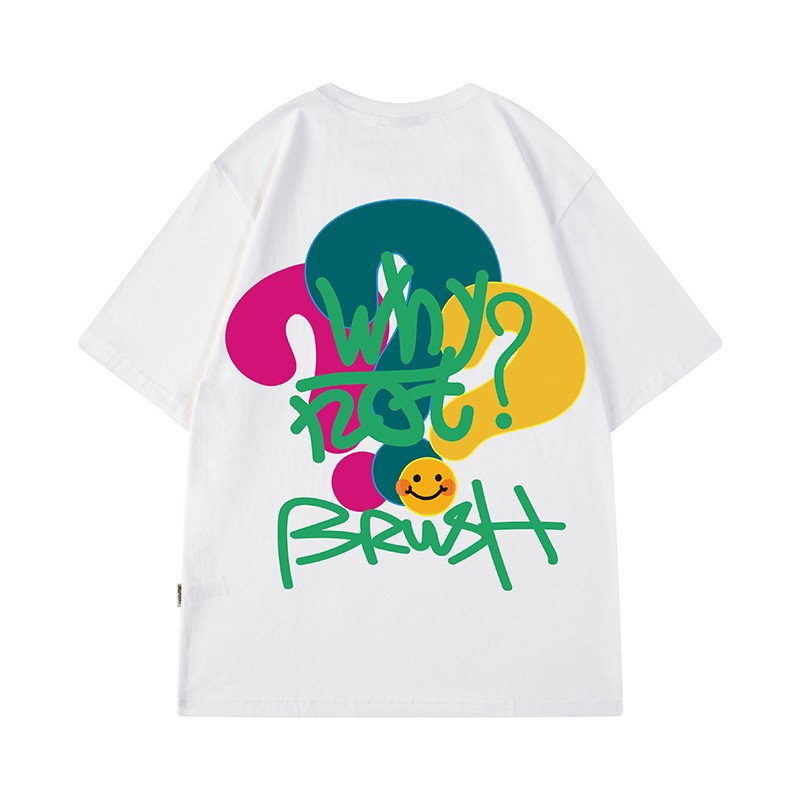 Graffiti loose oversize half-sleeved T-shirt