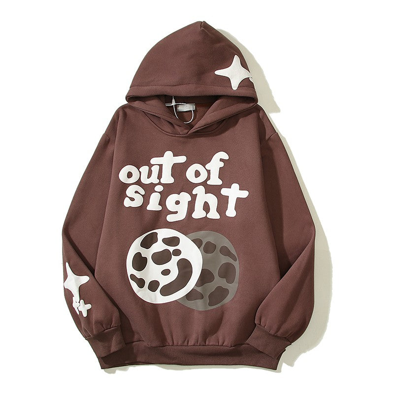 Hoodies Oversize High street out of sight moon print couple hip-hop hoodies