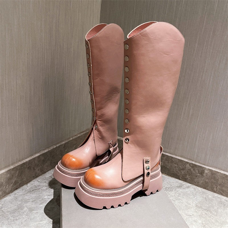 Long detachable two pairs pile up long boots sponge