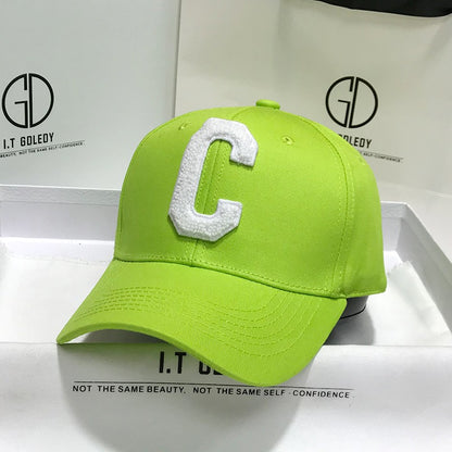 Fluorescent Green Hat C Letter Trendy Baseball Cap