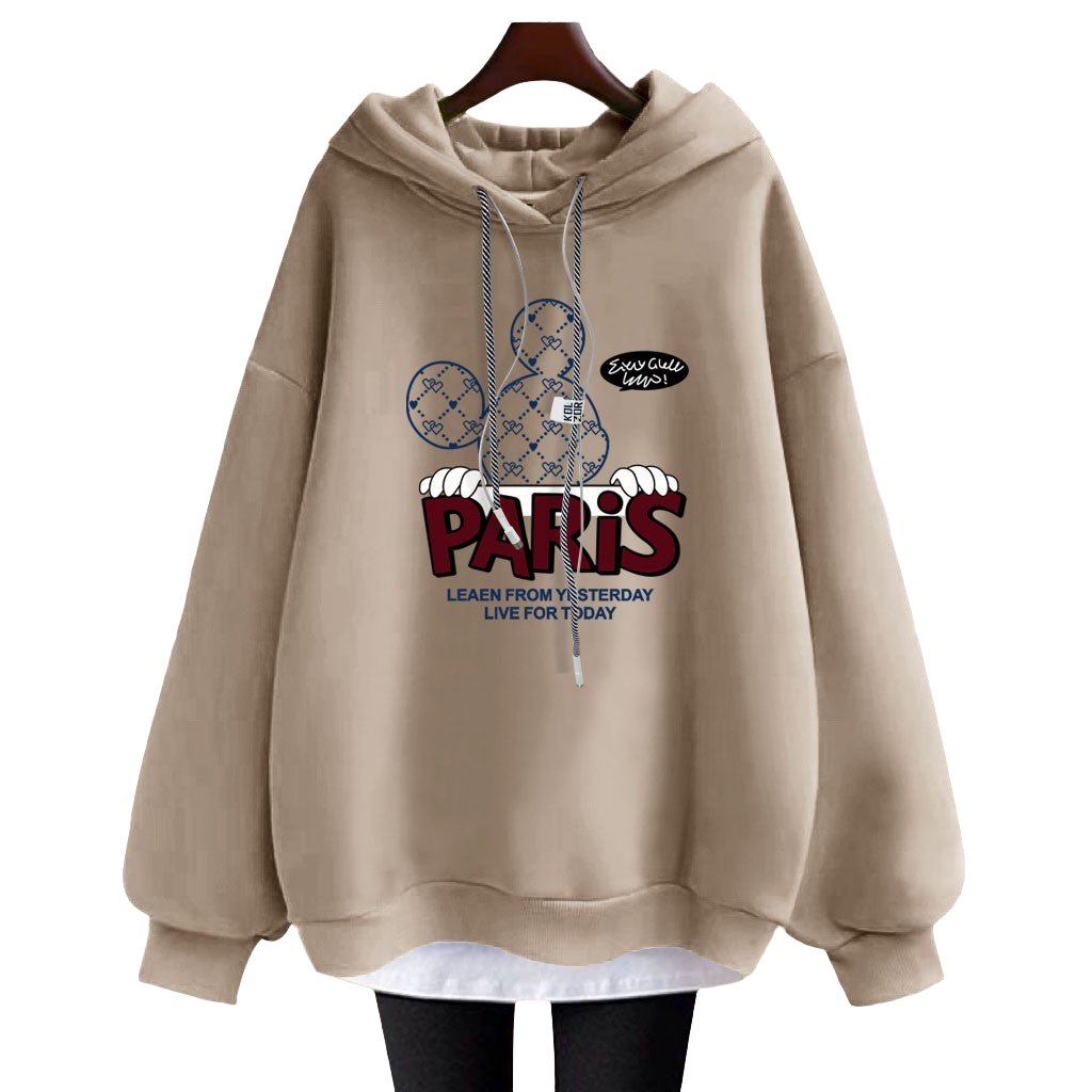 Hoodies cartoon letter mid-length jacket