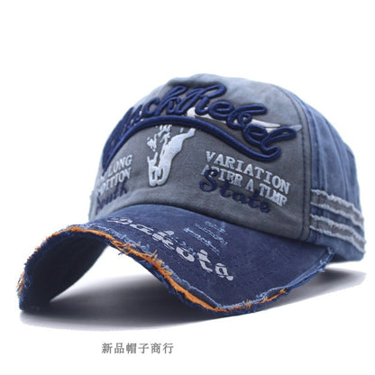 Hat Men's Retro Baseball Cap Washed Old Denim Cap