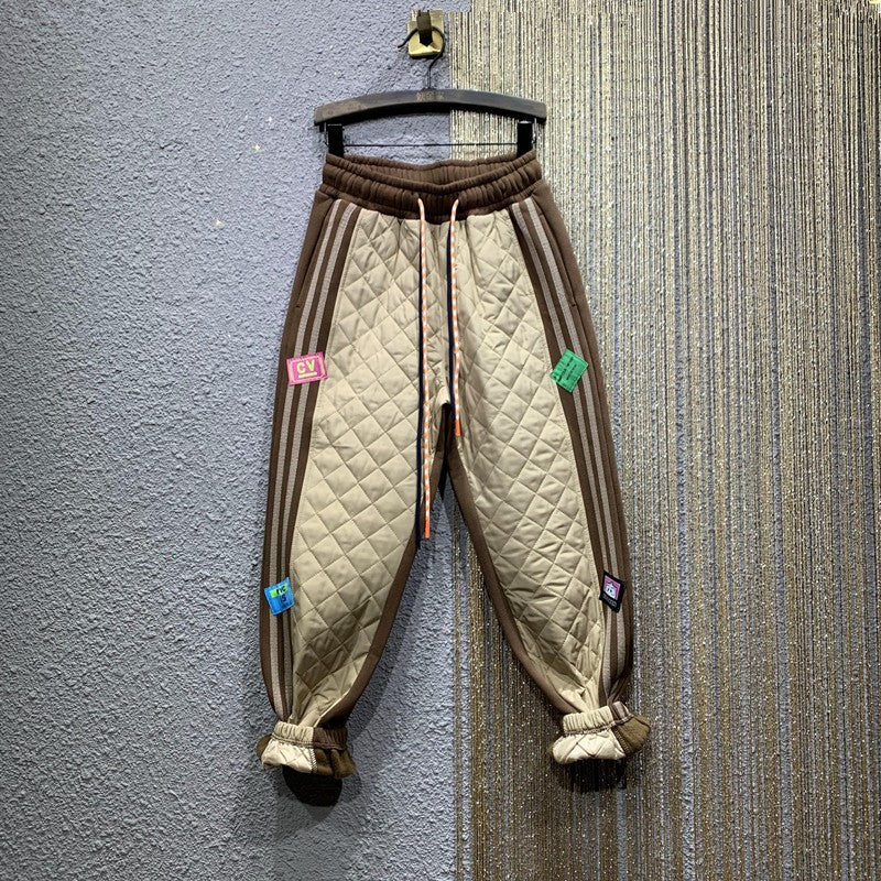 Oversize strip sweatpants