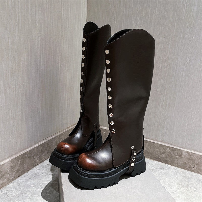 Long detachable two pairs pile up long boots sponge