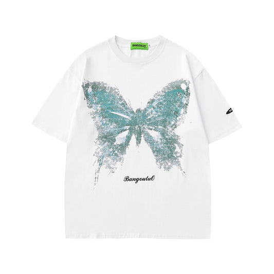 T-shirt original heavyweight butterfly print unisex oversize couple t-shirts