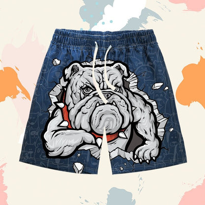 Domineering Dog Printed Beach Pants Men's Shorts