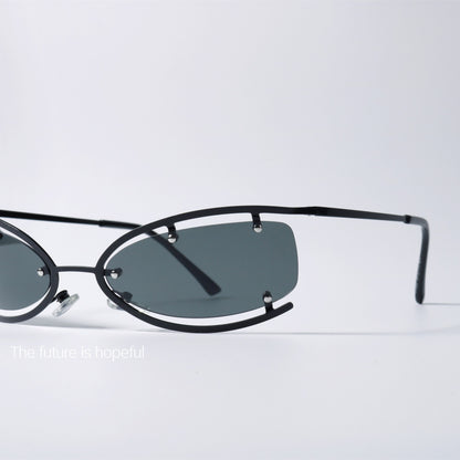 Hollowed out art atmosphere avant-garde unisex sunglasses