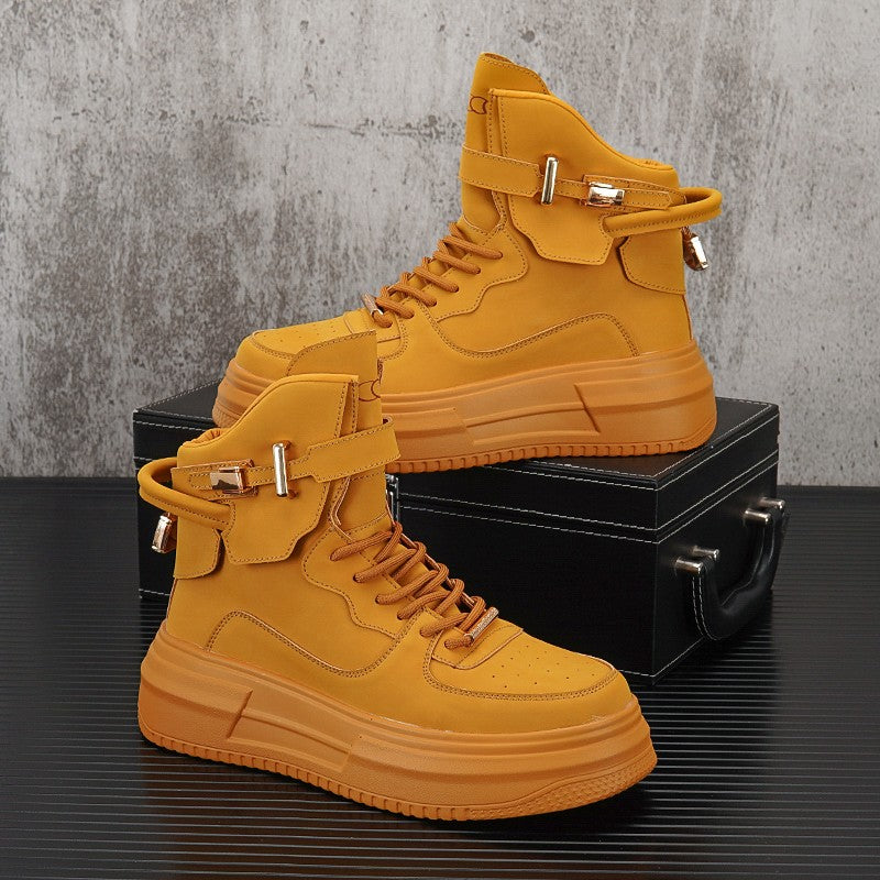 Weiße High-Top-Schuhe Herren Mid-Top-Stiefel