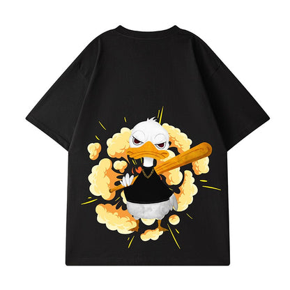 T-shirt spoof cartoon short-sleeved unisex oversize street wear