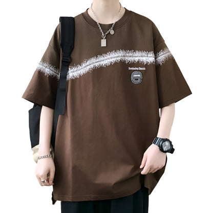 Round neck T-shirt men's casual tops