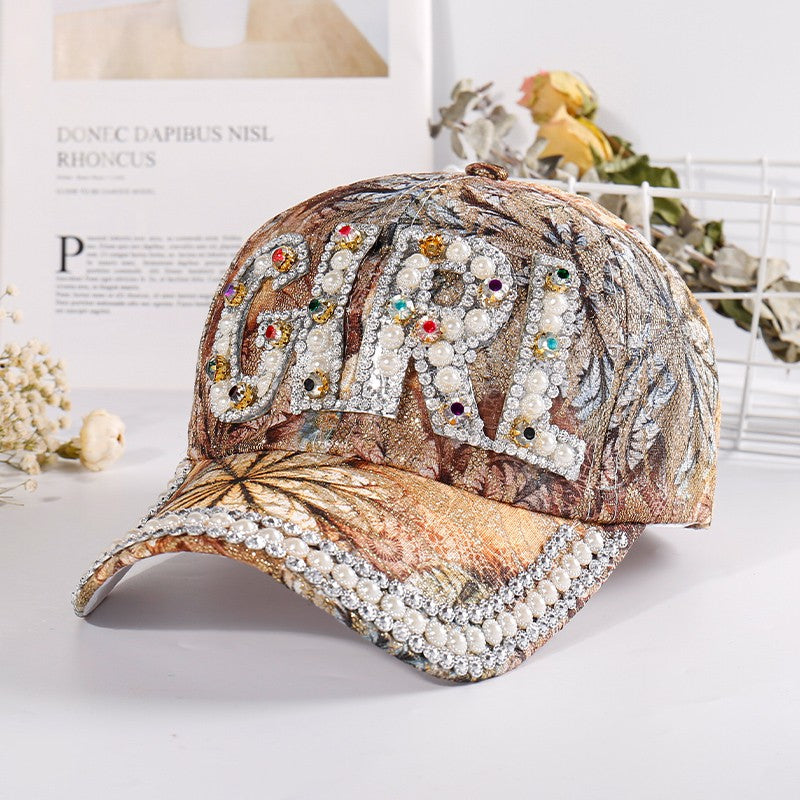 Diamond Pearl Baseball Cap Duck Tongue Hat