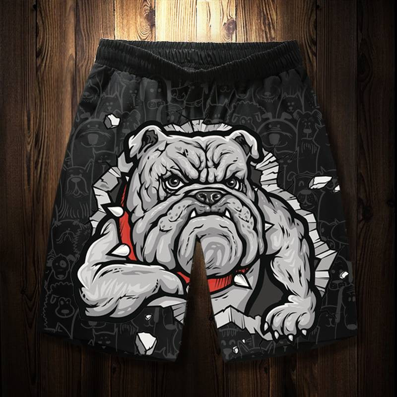 Domineering Dog Printed Beach Pants Men's Shorts