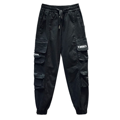 Pants men's loose trendy black nine-point joggerpants