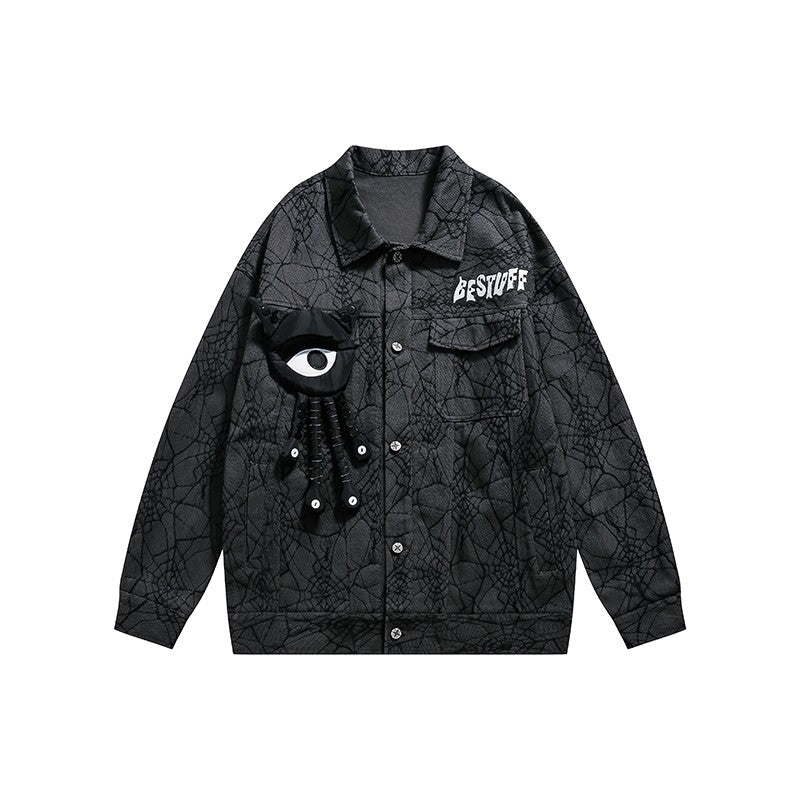 Giubbotto di jeans Spider print denim jacket